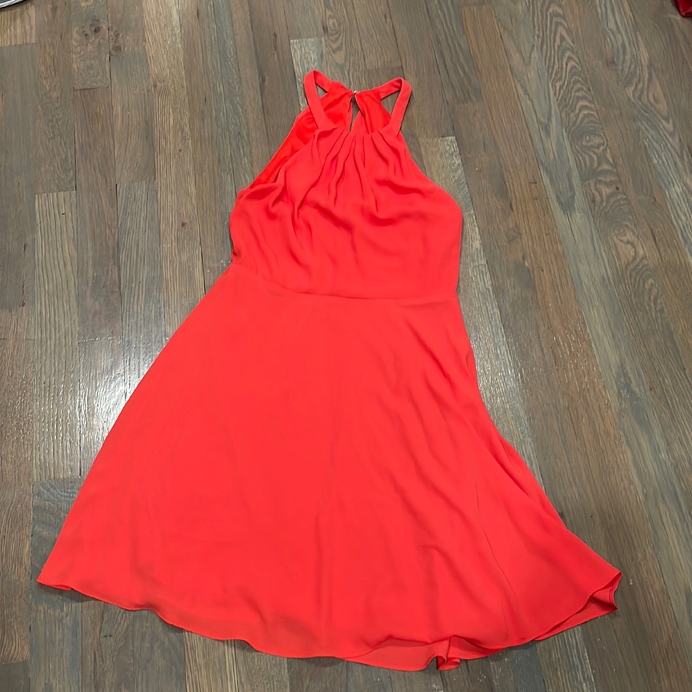Coral halter dress